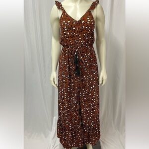 Black Tape Cheetah/ Leopard Print Maxi Dress Size Medium